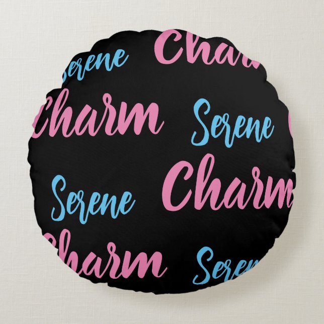 Serene Charm Round Pillow (Front)