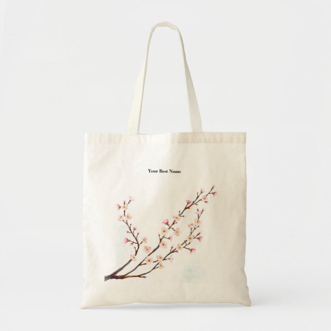 Serene Cherry Blossom Spring Tote Bag (Front)