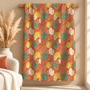 Serene Copper Sage Boho Throw Blanket Decor