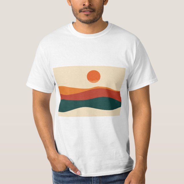Serene desert landscape at sunset T-Shirt (Front)