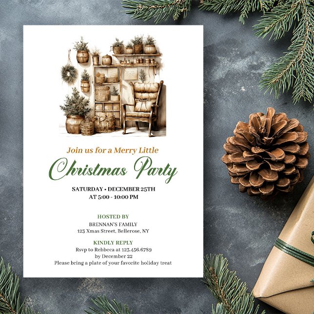 Serene Earthy Colors Christmas Nook Holiday Card (Serene Earthy Colors Christmas Tree Holiday Card)