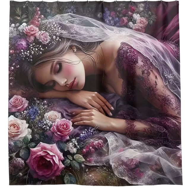 Serene Elegance Shower Curtain (Front)