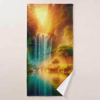 Serene Falls and Lake Towel Design