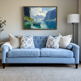 Serene Fjord with Towering Cliffs Canvas Print