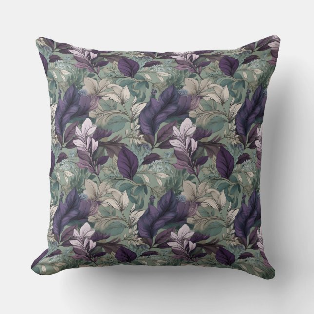 Serene Floral Dreams: Purple and Lavender Elegance Cushion (Front)