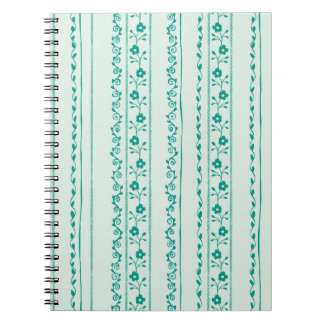 Serene Floral stripes Spiral Photo Notebook