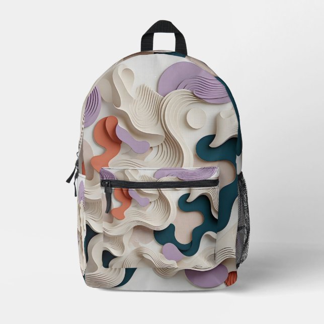 Serene Flow Printed Backpack (Front)