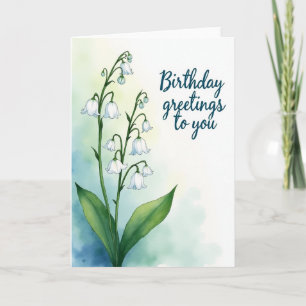 Serene Flower Birthday Card