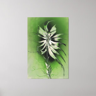 Serene Flower on Green Canvas Print