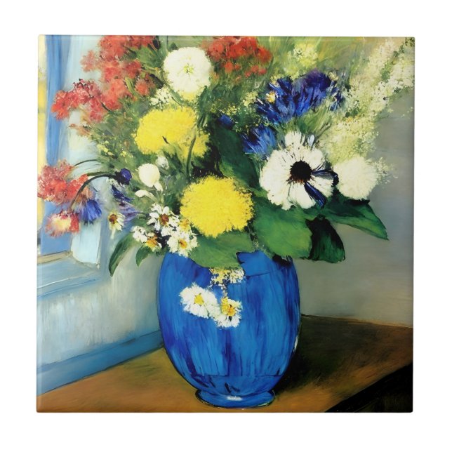 Serene Flower Vase Artwork Tile (Front)