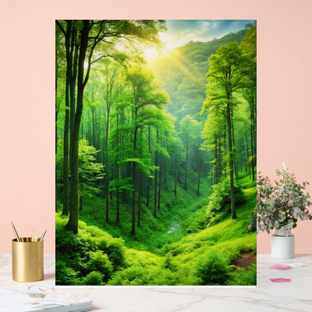 Serene Forest Glow" Wall Art. Acrylic Sign (Wedding)