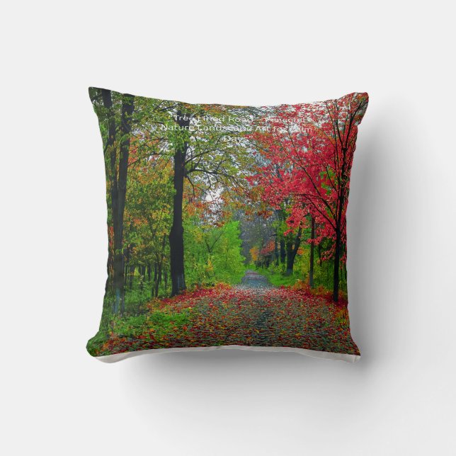 Serene Forest Nature Scene  Cushion (Front)