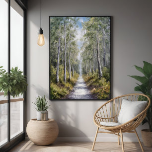 Serene Forest Path – Tranquil Nature Landscape Art Poster