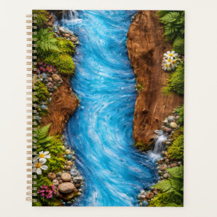 Serene Forest Stream Tranquil Nature Water Art Planner