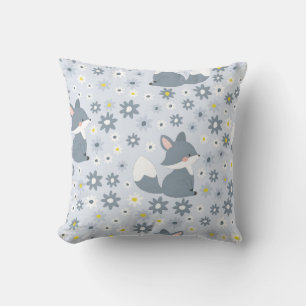 Serene Fox and Daisies Cushion