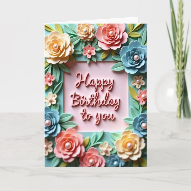 Serene Garden Birthday Card (Front)