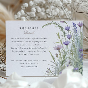 Serene Garden Herbs Wedding Information Card