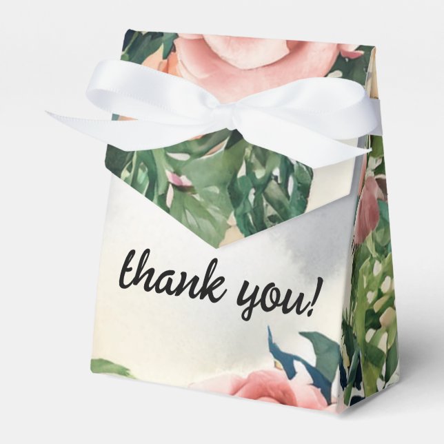 Serene Garden Wreath: Pastel Floral Elegance Favour Box (Front Side)