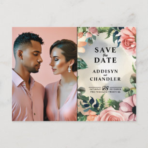 Serene Garden Wreath: Pastel Floral Elegance Holiday Postcard