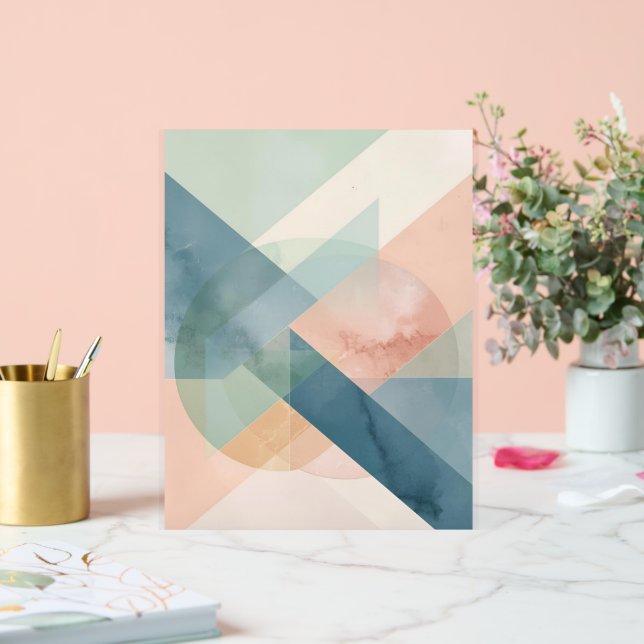 Serene Geometry – Modern Pastel Abstract Wall Art Acrylic Sign (Wedding)