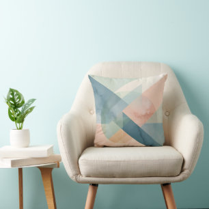 Serene Geometry – Modern Pastel Abstract Wall Art Cushion