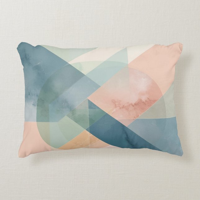 Serene Geometry – Modern Pastel Abstract Wall Art Decorative Cushion (Front)