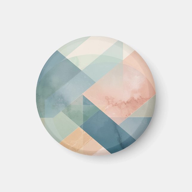 Serene Geometry – Modern Pastel Abstract Wall Art Magnet (Front)