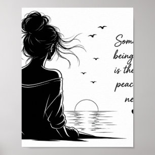 Serene Girl and Sunset Typograpy poster