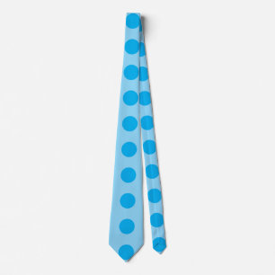 "Serene Glow: Light Blue & Dark Blue Round Design" Tie