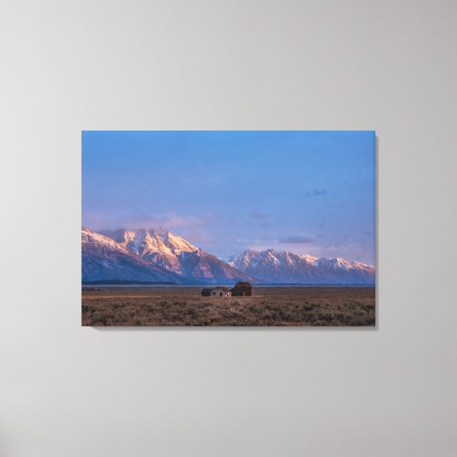 Serene Grand Teton Open Prairie Canvas Print (Front)