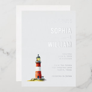 Serene Gray Lighthouse Nautical