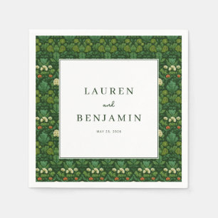 Serene Green Floral Botanical Napkin