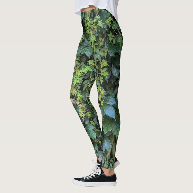 Serene Green Ivy Wall Hanging Vines Plant Leaves Leggings (Left)