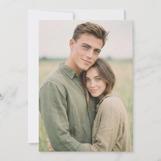 Serene Green Natural Photo Invitation (Front)