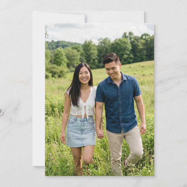 Serene Green Nature Photo Invitation (Front)