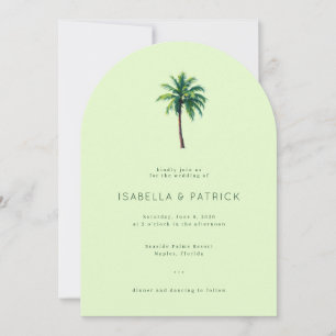 Serene Green Palm Tree Invitation