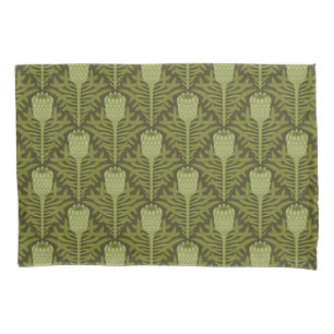 Serene Green Plant Motif for Modern Decor Pillowcase