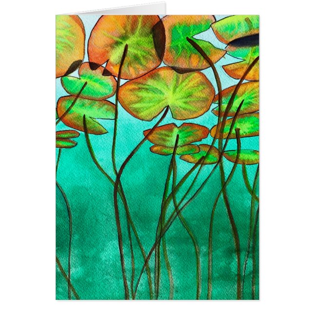 serene green pond with lilypads (Front)