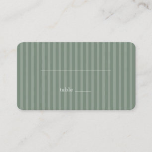 Serene Green Stripes Place Card