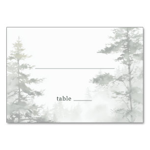 Serene Grey Misty Forest Table Number