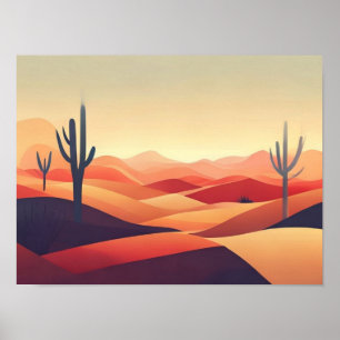 Serene Horizon: A Minimalist Vector Illustration Poster