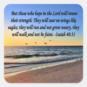 SERENE ISAIAH 40:31 SCRIPTURE DESIGN SQUARE STICKER