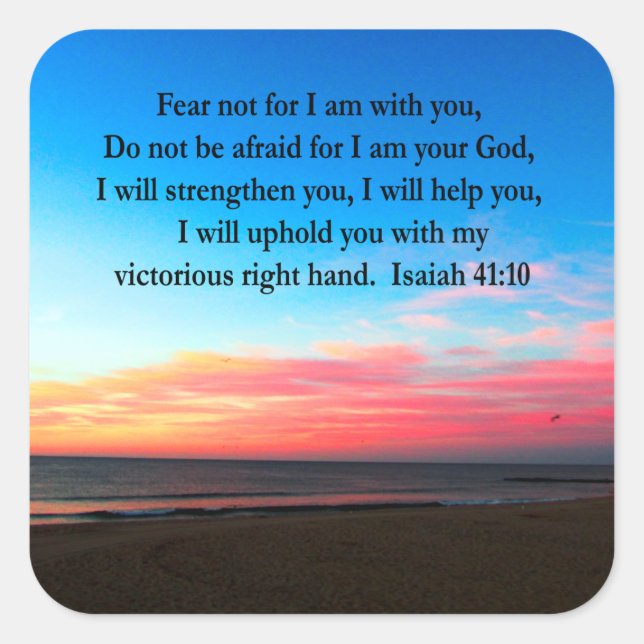 SERENE ISAIAH 41:10 SUNRISE PHOTO SQUARE STICKER (Front)