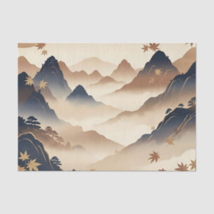 Serene Japanese Autumn Mountain Landscape  Tissue Paper