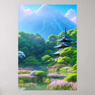 Serene Japanese Garden Poster