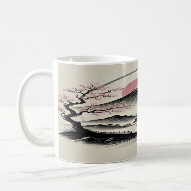 Serene Japanese Landscape  Coffee Mug (Left)