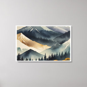 Serene Japanese Mountain Landscape Canvas Print