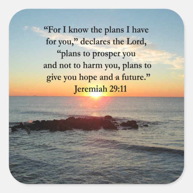 SERENE JEREMIAH 29:11 SUNRISE SQUARE STICKER (Front)