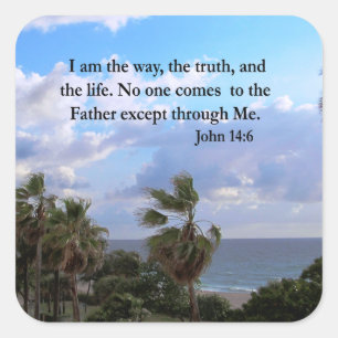SERENE JOHN 14:6 PHOTO DESIGN SQUARE STICKER