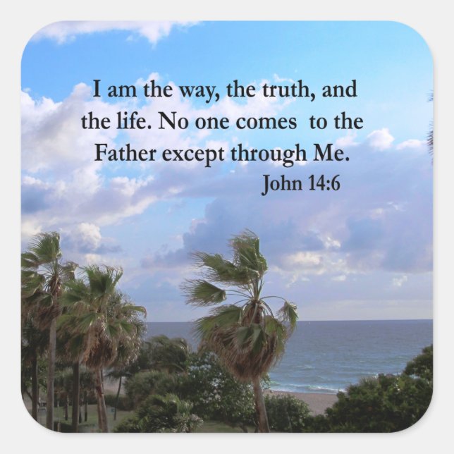 SERENE JOHN 14:6 PHOTO DESIGN SQUARE STICKER (Front)